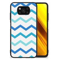 Xiaomi Poco X3 | X3 Pro Back Case Zigzag Blauw - thumbnail