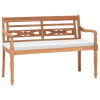 Bank Batavia met kussens 120 cm teakhout - thumbnail