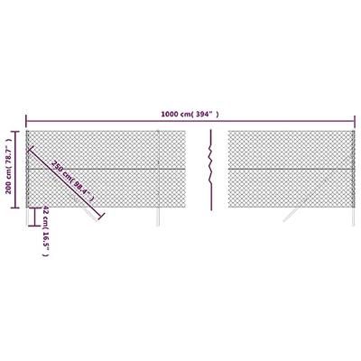VidaXL Gaashek 2x10 m antracietkleurig