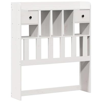 Bed met boekenkast zonder matras grenenhout wit 75x190 cm - thumbnail