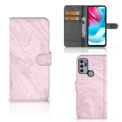 Motorola Moto G60s | Bookcase | Marble Pink - Origineel Cadeau Vriendin