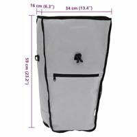 VidaXL Fietstas grijs 34 x 16 x 59 cm polyester - thumbnail