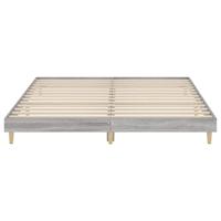 Bedframe bewerkt hout grijs sonoma eikenkleurig 200x200 cm - thumbnail