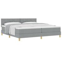 Boxspringbed met Matras Lichtgrijs 200x200 cm Stof - thumbnail
