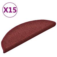 VidaXL Trapmatten 15 st 56x17x3 cm bordeaux halfrond - thumbnail