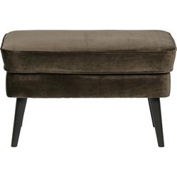 WOOOD Hocker 'Rocco' Velvet, kleur Warm Groen WOOOD Hocker 'Rocco' Velvet, kleur Warm Groen