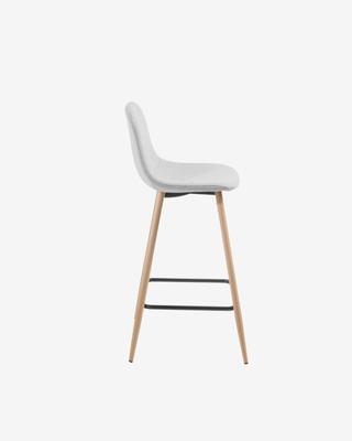 Kave Home Barstoel 'Nolite' kleur Lichtgrijs (zithoogte 65cm)