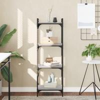 Boekenkast 4-laags 40x30x120 cm bewerkt hout grijs sonoma - thumbnail