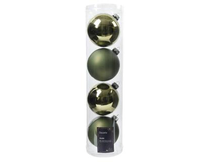 Kerstballen glas d10 cm rsmrn 4st W Decoris - Decoris