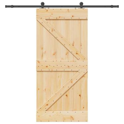 Schuifdeur met beslag 80x210 cm massief grenenhout