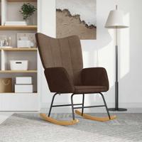 Schommelstoel stof bruin - thumbnail