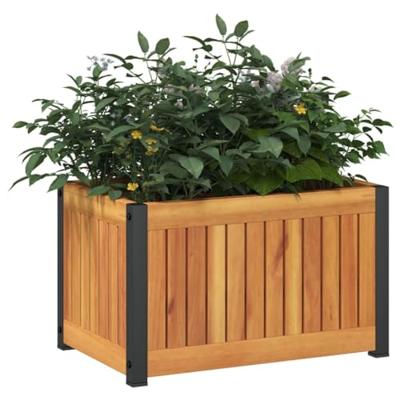 VidaXL Plantenbak 45x30x27,5 cm massief acaciahout en staal