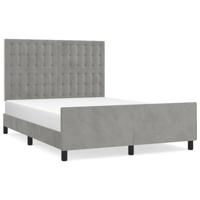 Bedframe zonder matras 140x190 cm fluweel lichtgrijs - thumbnail