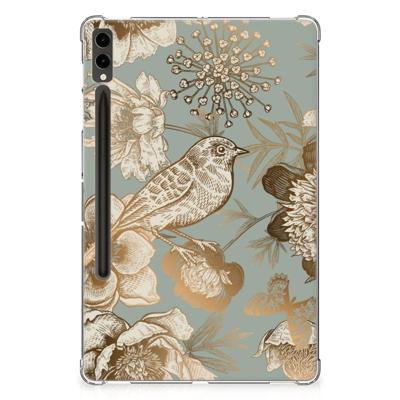 Siliconen Hoesje voor Samsung Galaxy Tab S9 Plus Vintage Bird Flowers Siliconen Hoesje voor Samsung Galaxy Tab S9 Plus Vintage Bird Flowers