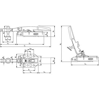 Bessey Horizontale spanner met open arm en horizontale basisplaat STC-HH /40 - STCHH50