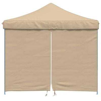 Partytent inklapbaar pop-up met 4 zijwanden beige Partytent inklapbaar pop-up met 4 zijwanden beige