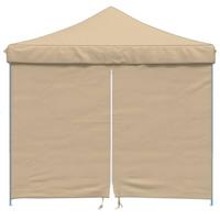 Partytent inklapbaar pop-up met 4 zijwanden beige - thumbnail