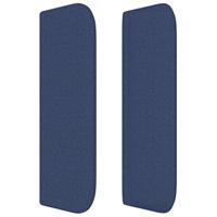 Hoofdbord met randen 103x16x78/88 cm stof blauw - thumbnail