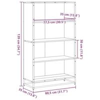 Boekenkast 80,5x35x139 cm bewerkt hout bruin eikenkleurig - thumbnail