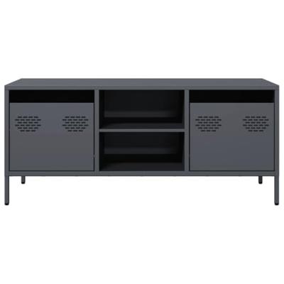 Tv-meubel 101,5x39x43,5 cm koudgewalst staal antracietkleurig