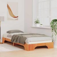 Bedframe met opslag Bruin 80 x 210 cm Massief grenenhout - thumbnail