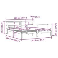 Bedframe met hoofdeinde zonder matras 200x200 cm wit - thumbnail