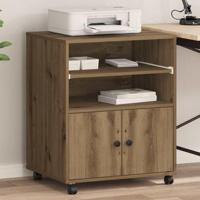 VidaXL Printerstand artisan eiken 60 x 48 x 74 cm bewerkt hout - thumbnail