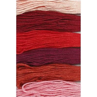 Creativ Company Borduurgaren, dikte 1 mm, rode harmonie, 6 bol/ 1 doos