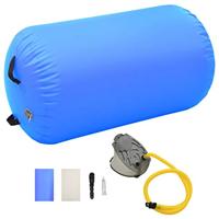 VidaXL Gymnastiekrol met pomp opblaasbaar 100x60 cm pvc blauw - thumbnail
