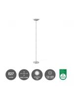 Vloerlamp Easy 28/28/180cm, geborsteld staal, geïntegreerde LED, met voetschakelaar, voor woonkamer, slaapkamer en thuiskantoor - thumbnail