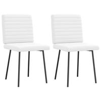Eetkamerstoelen 2 st kunstleer wit - thumbnail