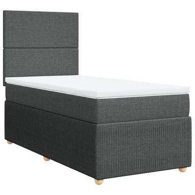 Boxspring met matras stof donkergrijs 120x200 cm