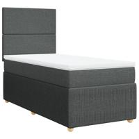 Boxspring met matras stof donkergrijs 120x200 cm - thumbnail