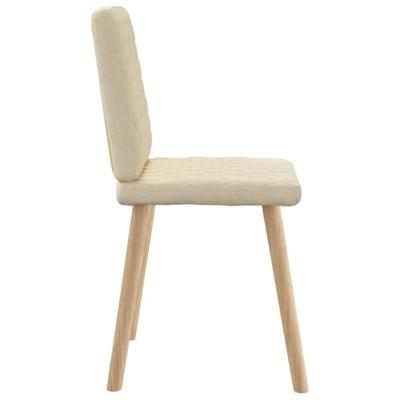 Eetkamerstoelen 4 st stof crèmekleurig