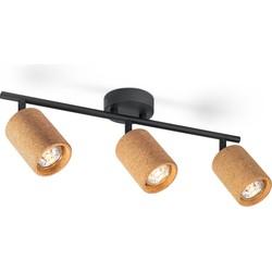 Home sweet home cork LED opbouwspot 3L kurk/zwart