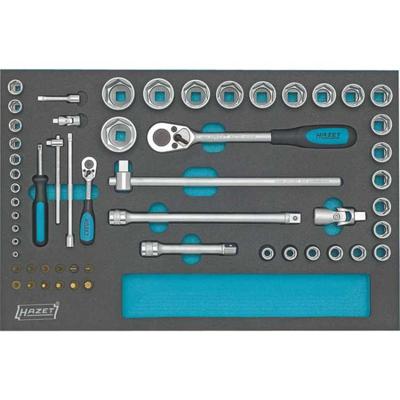 HAZET Dopsleutelset | 1/2 inch (12,5 mm) vierkant hol, 1/4 inch (6,3 mm) vierkant hol | Binnen-zeskant-profiel, Sleufprofiel, Kruiskop profiel PH |