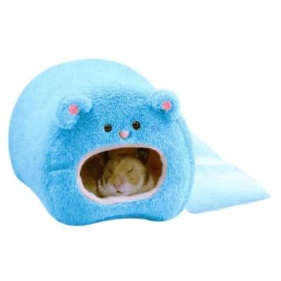 Schattige kleine dierlijke kooien huisdier konijn hamster House Bed rat Qquirrel Guinee winter warm opknoping kooi hamster nest (blauw)