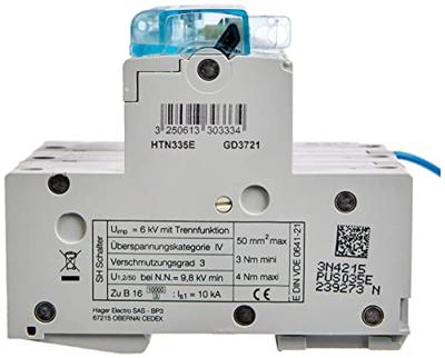 Hager HTN363E HTN363E Zekeringautomaat 3-polig 63 A