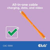 Club3D USB4 Gen 3x2 20Gbps 240W USB Type-C 2m Oranje - thumbnail