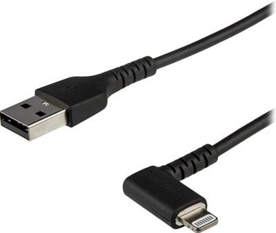 StarTech.com Premium USB-A naar Lightning Kabel 1m Zwart - Robuuste 90° haakse USB Type A naar Lightning Charge & Sync Oplaadkabel met Aramide Vezels - Apple MFi Cert. - iPhone (RUSBLTMM1MBR)