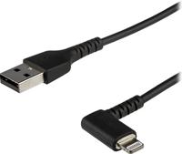 StarTech.com Premium USB-A naar Lightning Kabel 1m Zwart - Robuuste 90° haakse USB Type A naar Lightning Charge & Sync Oplaadkabel met Aramide Vezels - Apple MFi Cert. - iPhone (RUSBLTMM1MBR) - thumbnail