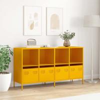 Dressoir 135x39x73,5 cm koudgewalst staal mosterdgeel - thumbnail
