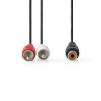 Subwooferkabel | 2x RCA Male - RCA Female | 0,2 m | Zwart [CAGB24020BK02] - thumbnail