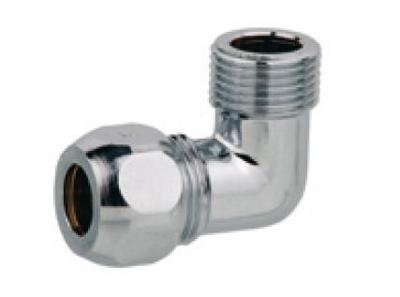 Kirchhoff Messing hoek knelkoppeling 90°, chroom, 1/2"ET x 10 mm - 986255148