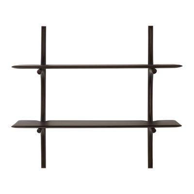 Ethnicraft Wandrek 'PI' Gevernist Mahoniehout, Met 2 planken, kleur Donkerbruin Ethnicraft Wandrek 'PI' Gevernist Mahoniehout, Met 2 planken, kleur Donkerbruin