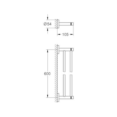 Grohe Essentials Handdoekhouder 65,4x10,5x5,4 cm Cool Sunrise Geborsteld