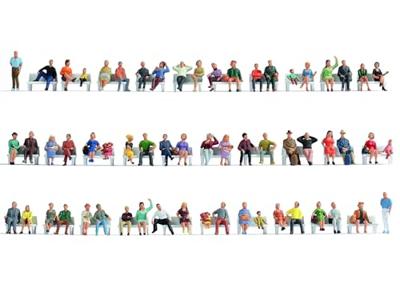NOCH 18402 H0 Passanten. figuren Geverfd, Zittend