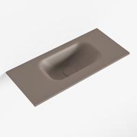 MONDIAZ EDEN Smoke solid surface inleg wastafel voor toiletmeubel 50cm. Positie wasbak rechts - thumbnail