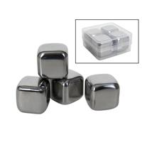 Overige Merken Rvs ijsblokjes 4 stuks - thumbnail