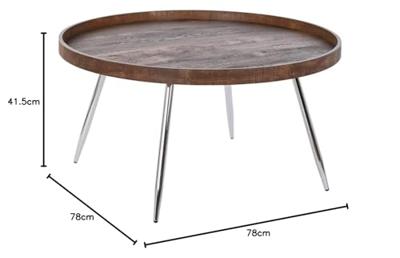 Hoofdtafel DKD Home Decor Bruin Zilverkleurig Metaal Staal Hout MDF 30 x 40 cm 78 x 78 x 41,5 cm